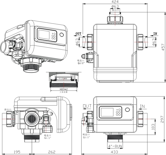 GR20 control valve dimensions